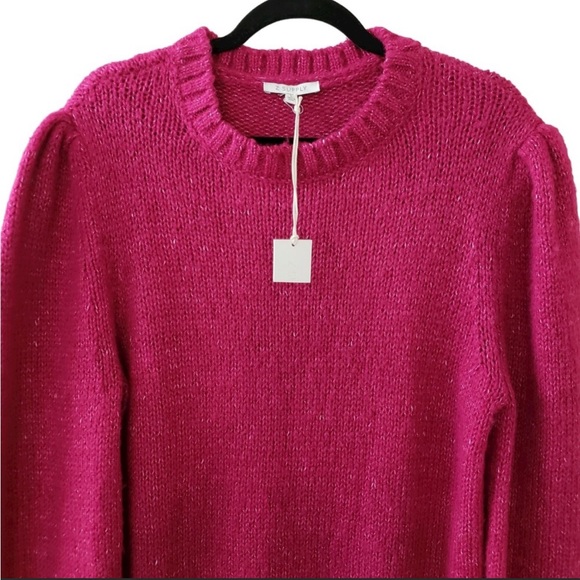 NWT Z Supply Annie Puff Sleeve Crew Neck Sweater Womens size L in Jewel Pink - Picture 5 of 12